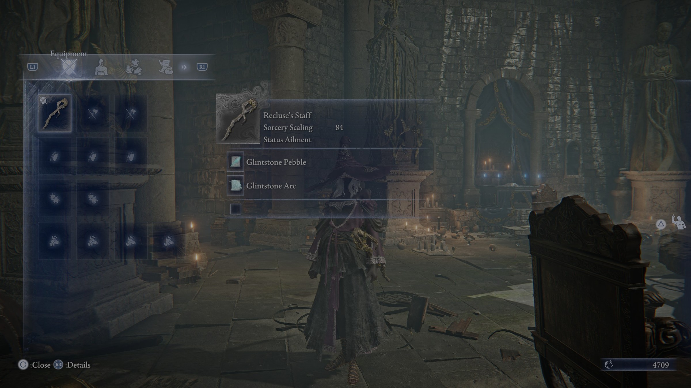Ein leerer Loadout -Schiefer zum Einsiedler in Elden Ring nightreichign
