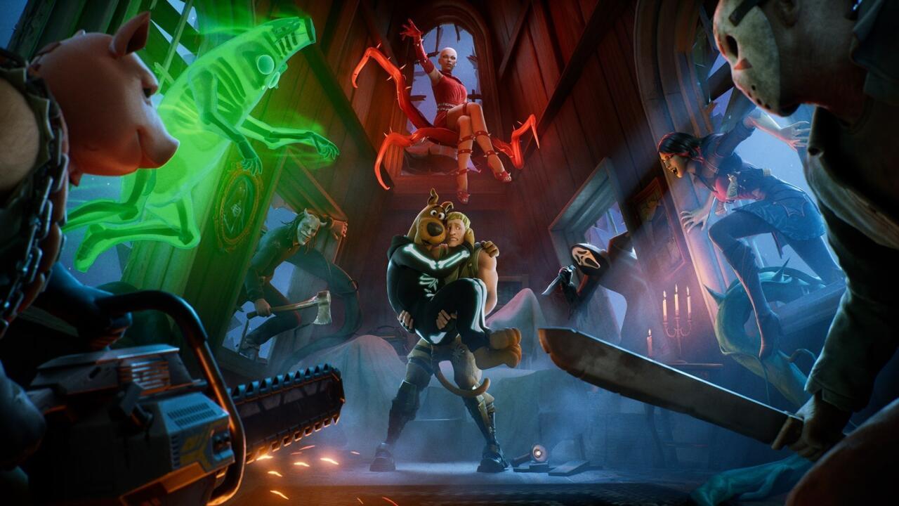 Ein Werbebild von Fortnites mit Scooby-Doo gefülltem Fortnitemares-Event.
