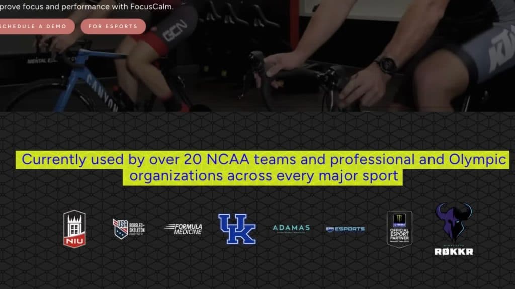 Screenshot of FocusCalm -Website zeigt Partner an