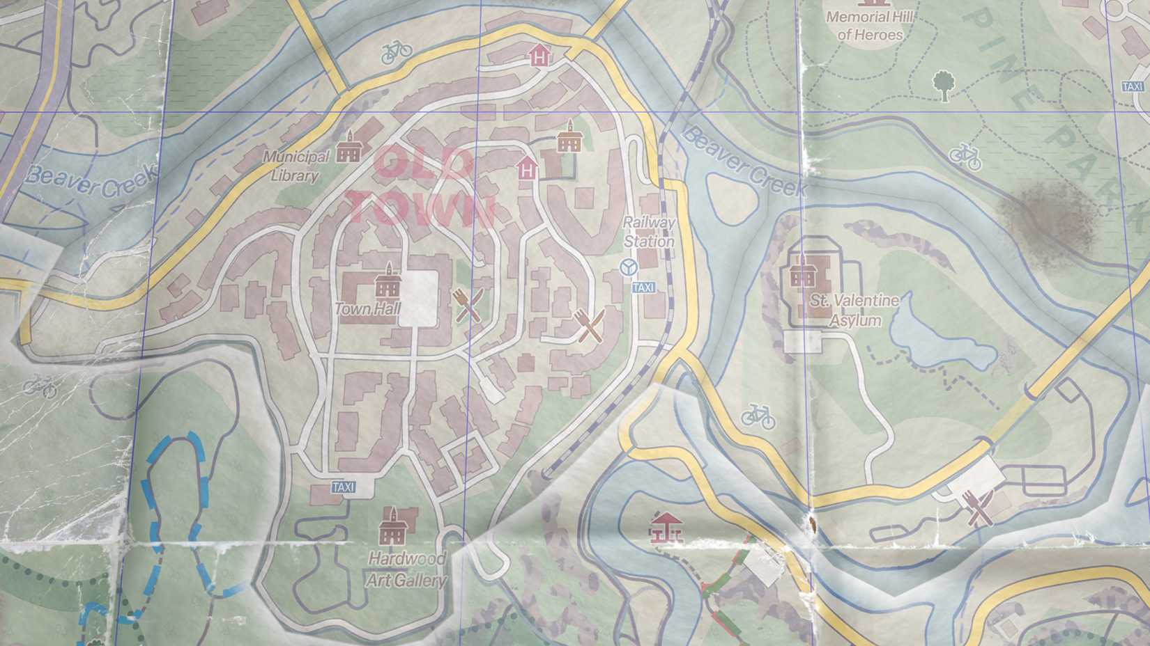 Die Karte der Altstadt und der Anstalt in sterbendem Licht: Das Tier.