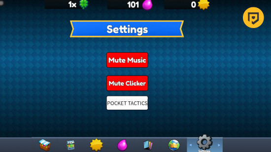 Clash RNG-Codes: Ein Screenshot der Codebox mit POCKET TACTICS darin und einem PT-Logo in der oberen rechten Ecke