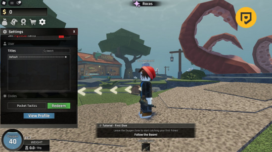 Abyss-Codes: Ein riesiger rosa Tentakel ragte über einer Person auf, die auf einem Weg stand